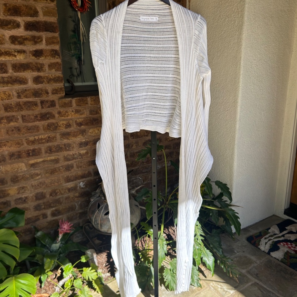 Tie Front Cardigan, White - image 2